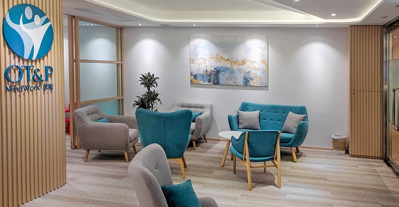 The interior of the MindWorX waiting room for patients